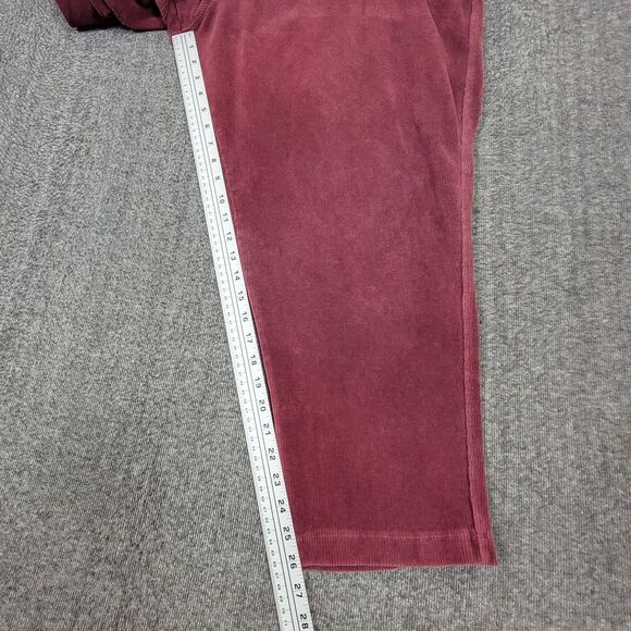 Lands End Pants Womens 3XP 24 - 26 Burgundy Corduroy Elastic Waist Pull-On - Picture 5 of 13
